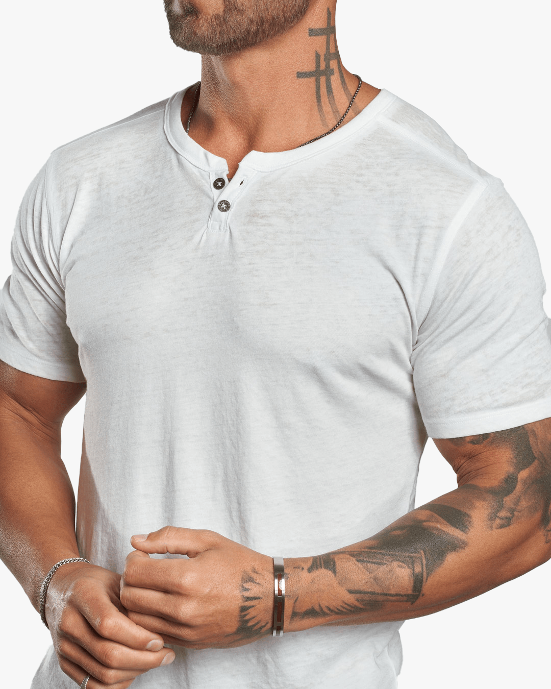 SS Burnout Lightweight SLIM fit Henley - WESTON JON BOUCHÉR