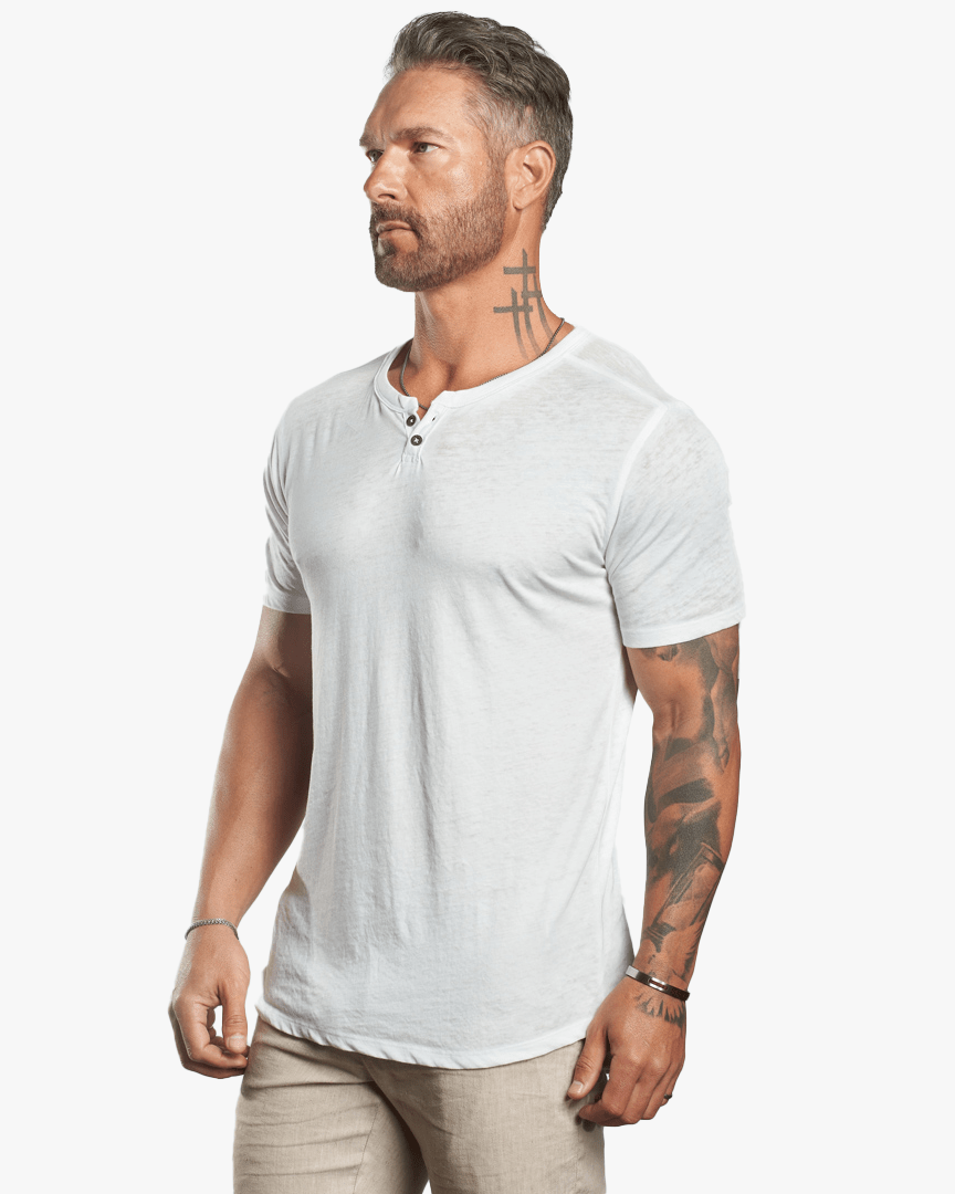 SS Burnout Lightweight SLIM fit Henley - WESTON JON BOUCHÉR