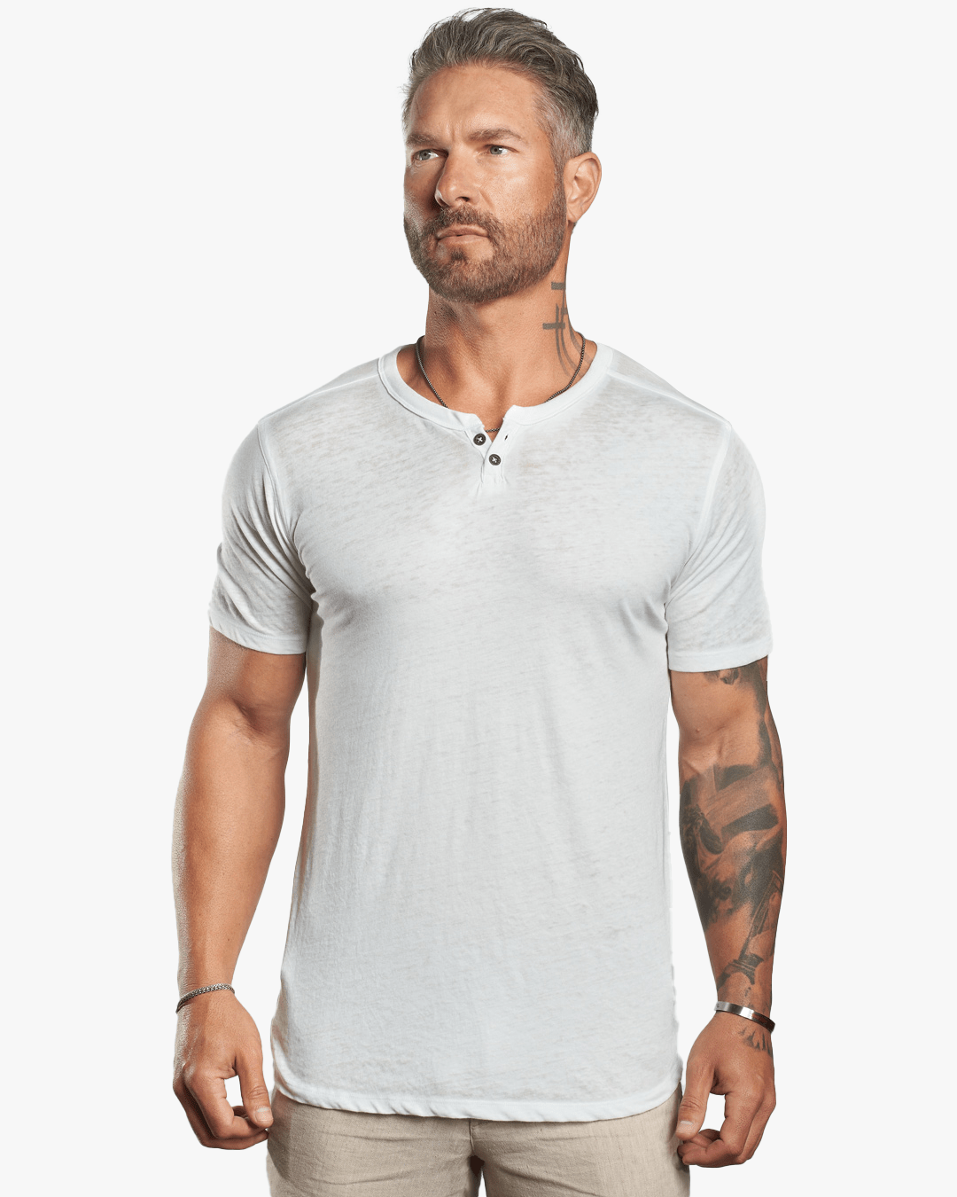 SS Burnout Lightweight SLIM fit Henley - WESTON JON BOUCHÉR