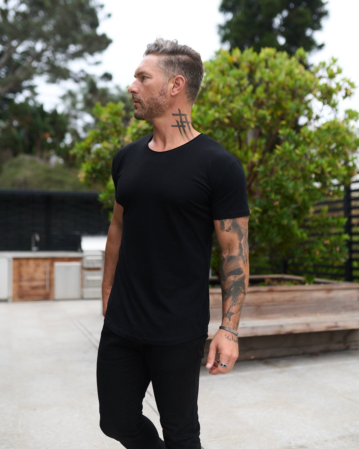 Silas Raw Scoop Neck Slim Fit Tee