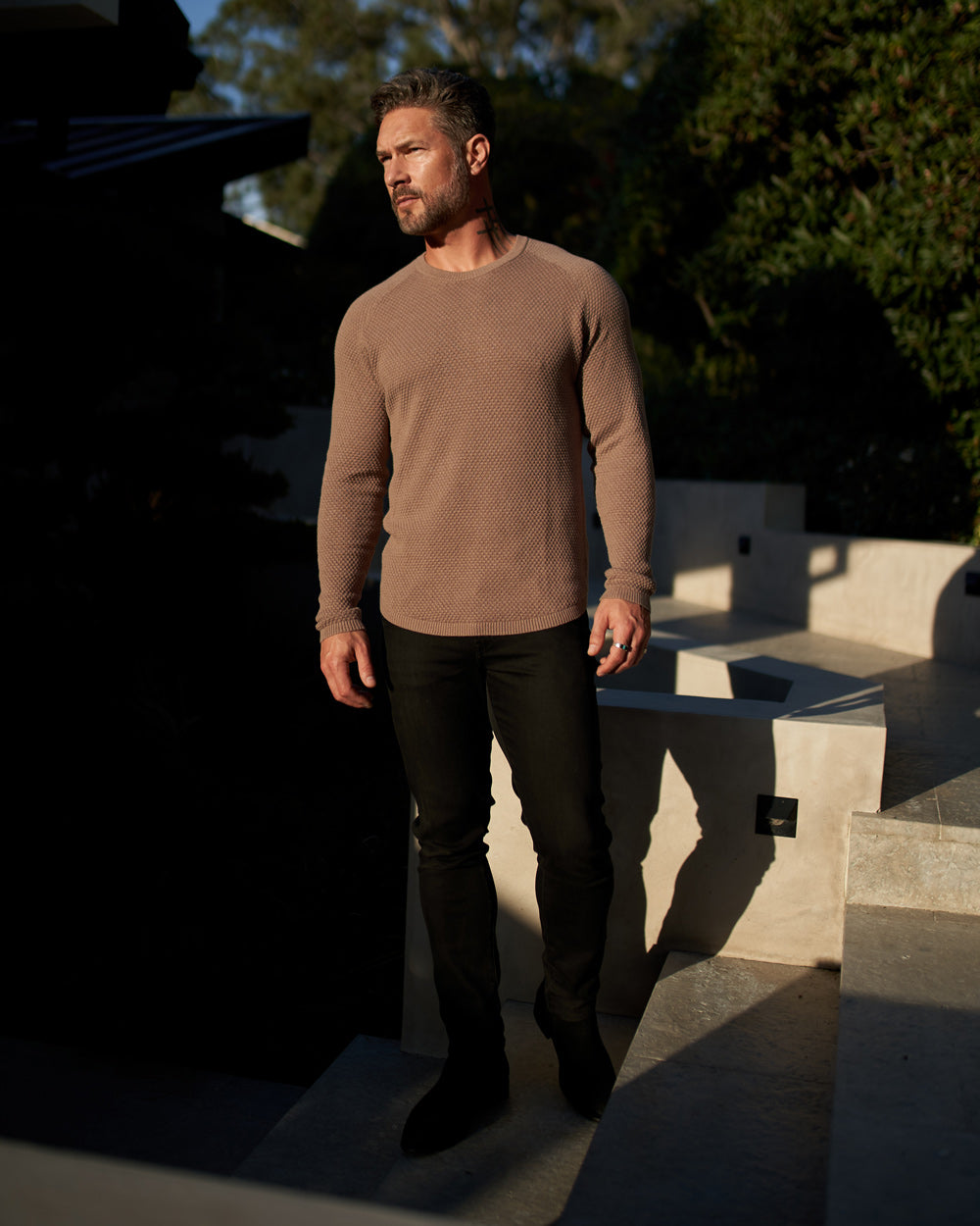 The Ripley Crew Neck Cotton & Cashmere FITTED Sweater - WESTON JON BOUCHÉR