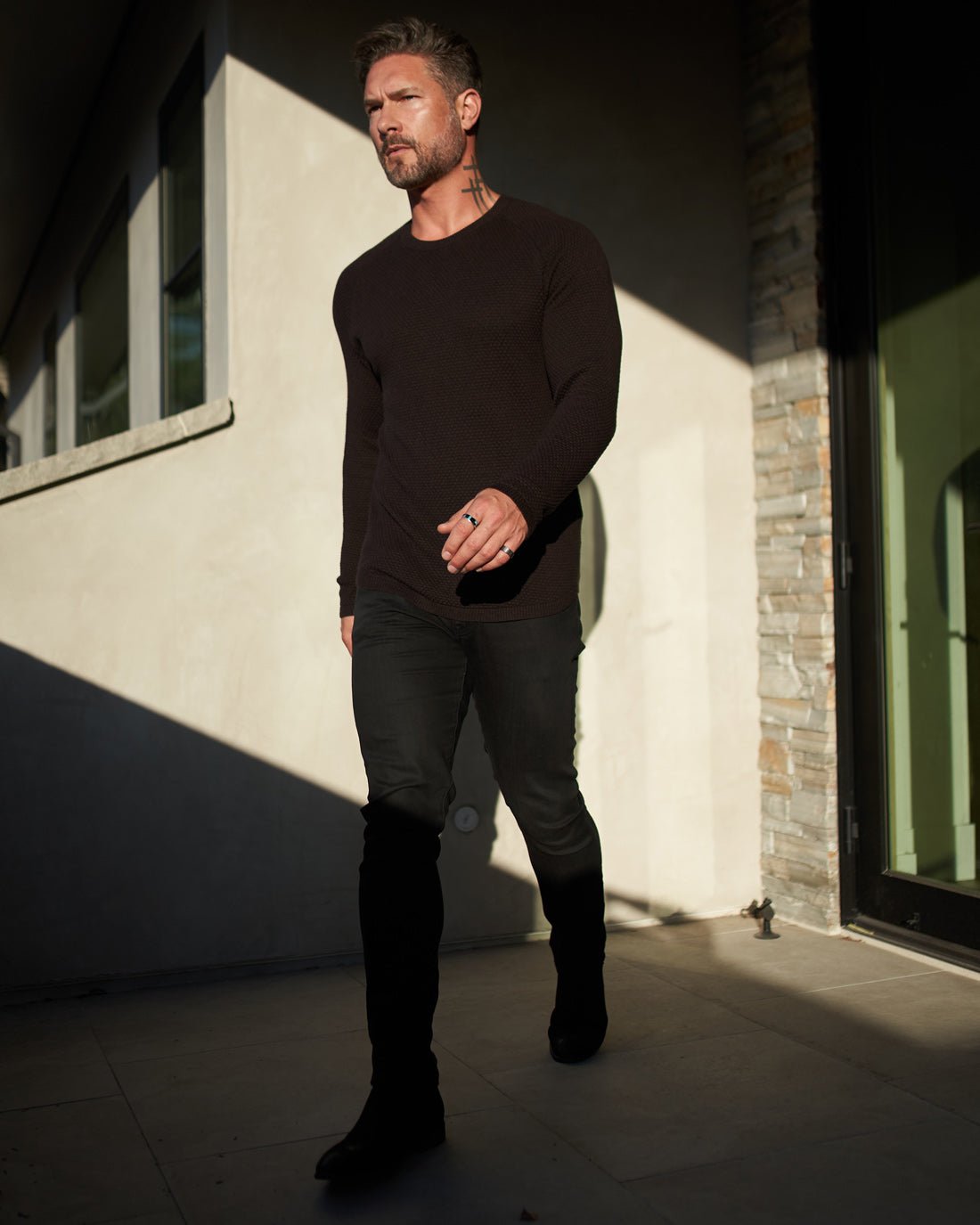 Ripley Crew Neck Cotton & Cashmere Sweater SLIM - WESTON JON BOUCHÉR
