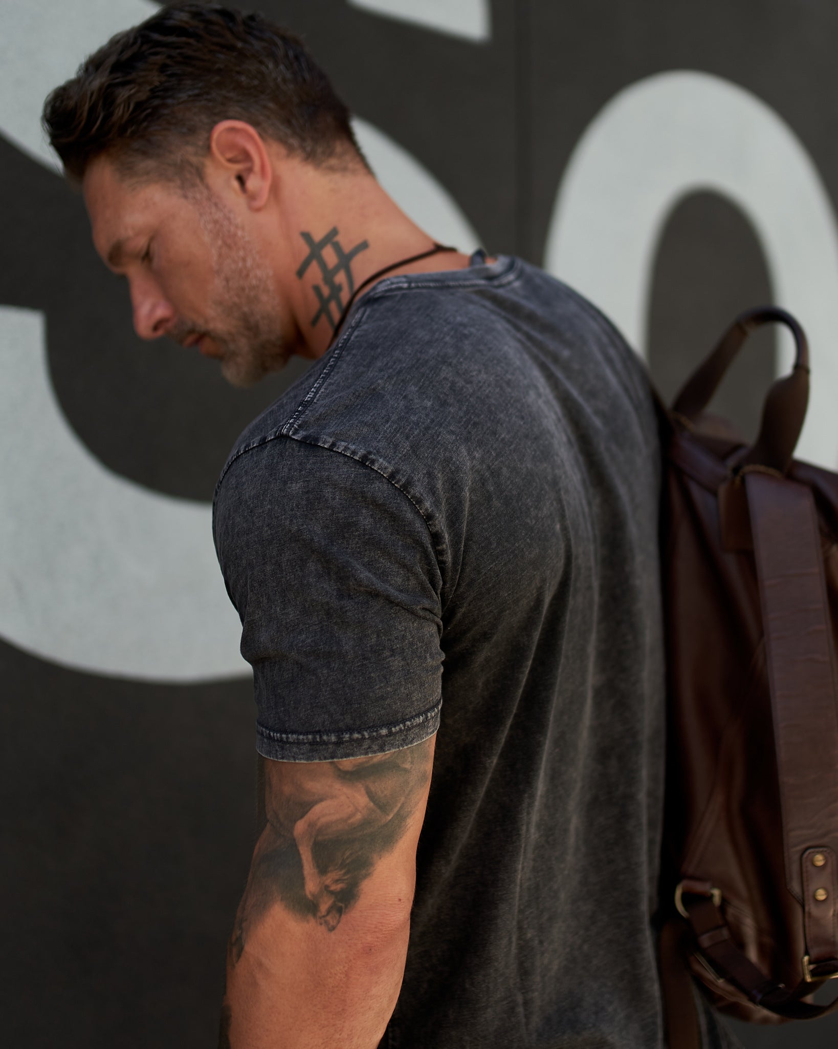 Stone Wash Relaxed Fit Crew Neck Tee - WESTON JON BOUCHÉR