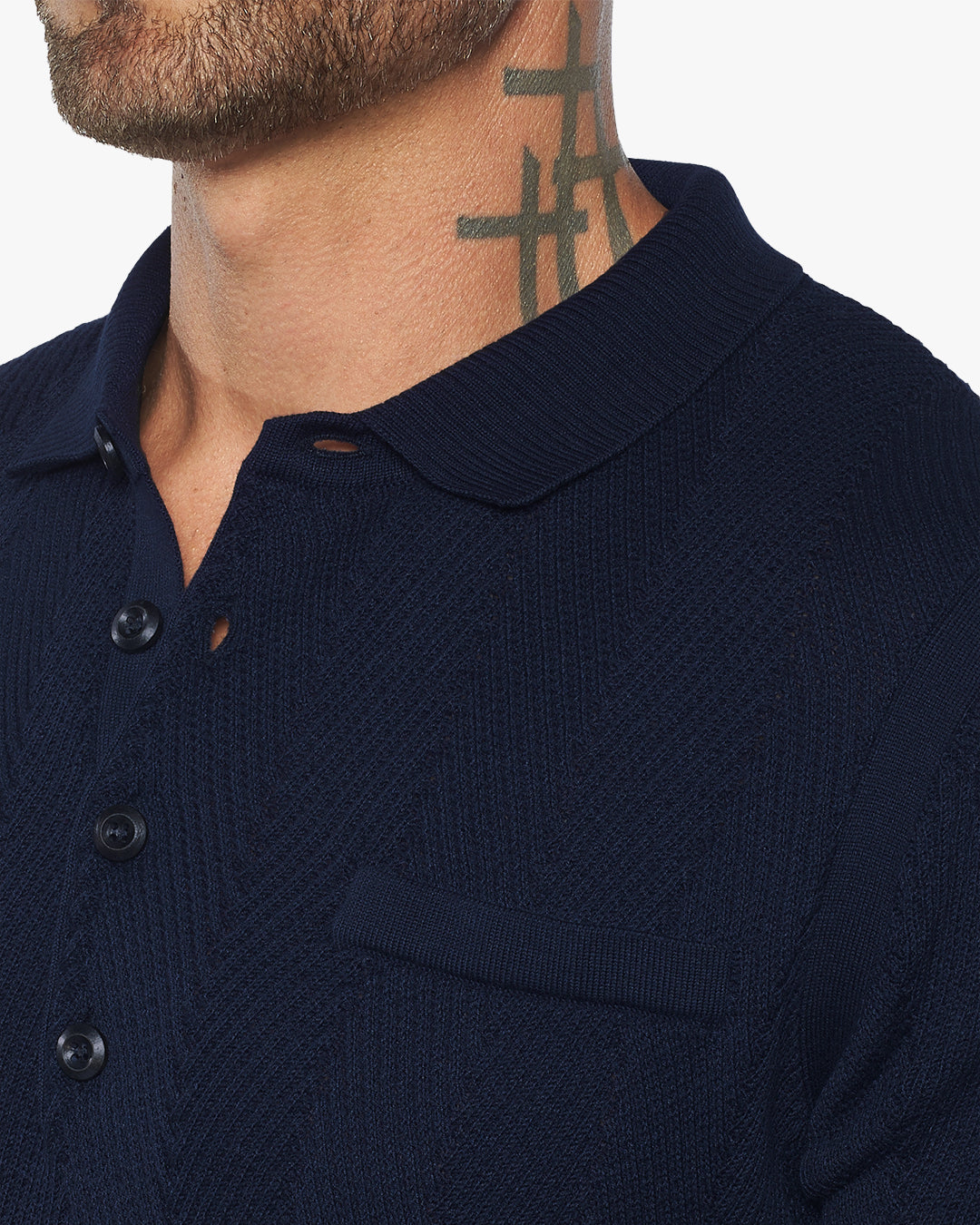 Alastair Slim Fit Knit Polo - Navy