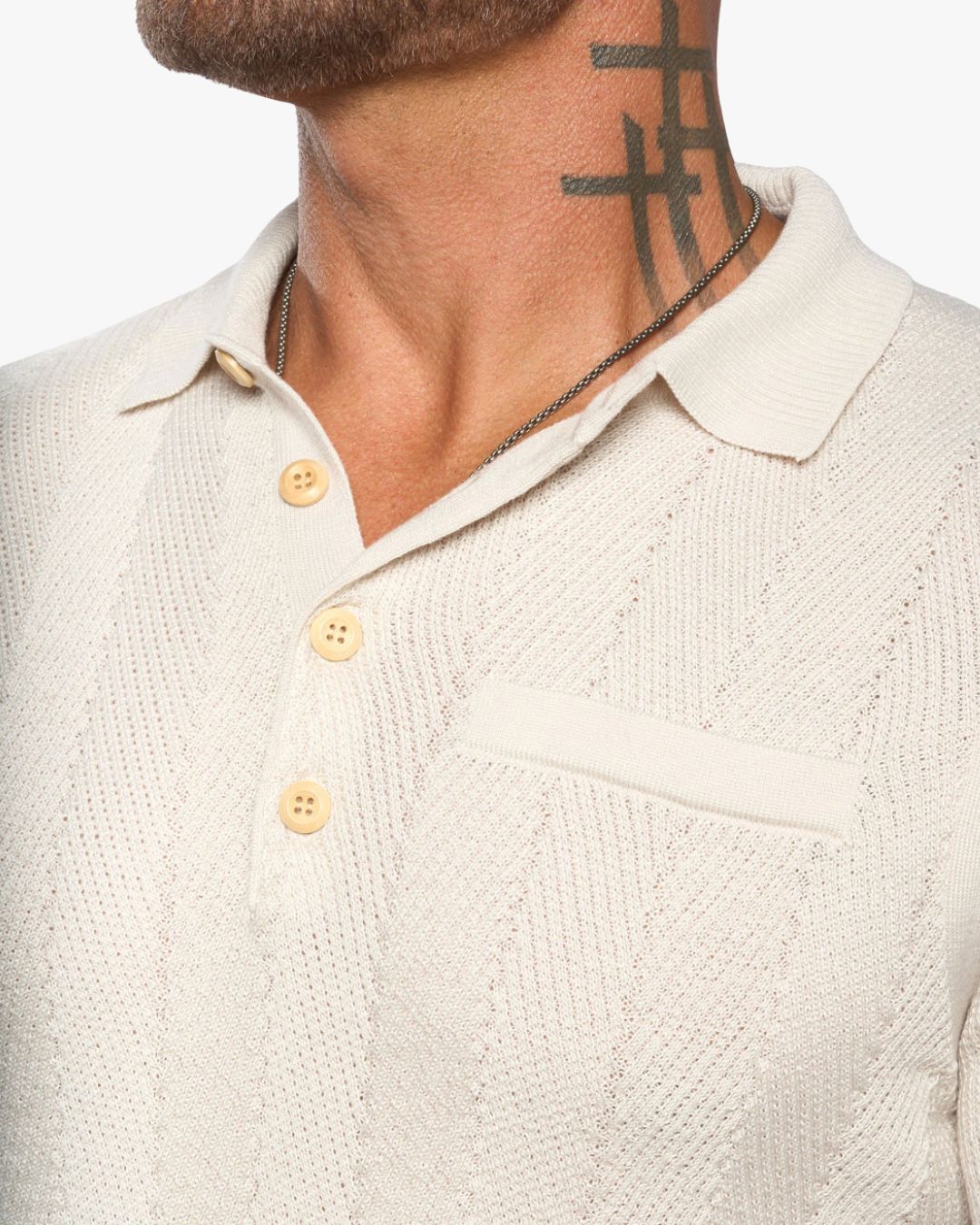 Alastair L/S Slim Fit Knit Polo - Palomino - WESTON JON BOUCHÉR