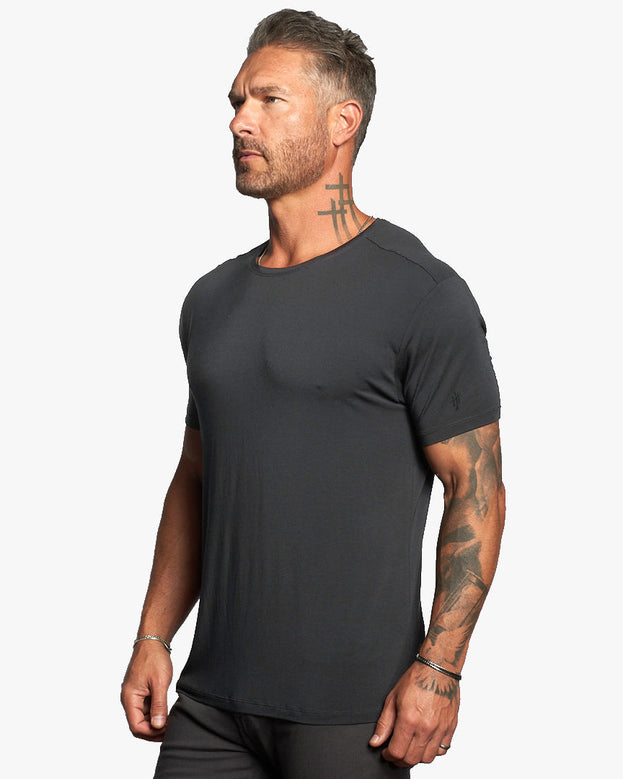 Omen Hybrid Active Crew Neck Slim Fit Ultra Lightweight Tee w/Modal + Silk