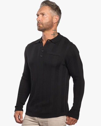Alastair L/S Slim Fit Knit Polo - WESTON JON BOUCHÉR