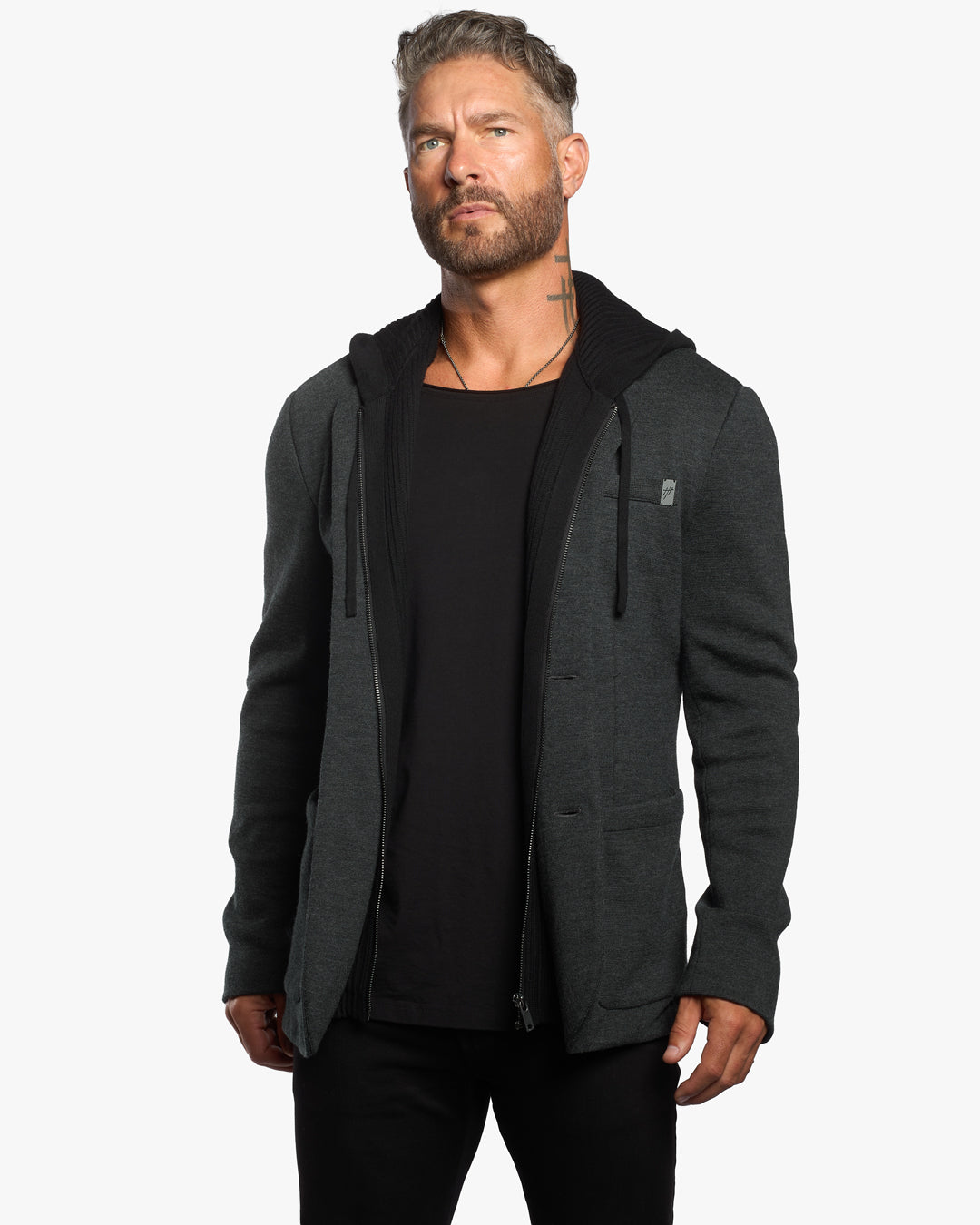 Atticus Slim Fit Blazer w/Removable Hoodie Layer