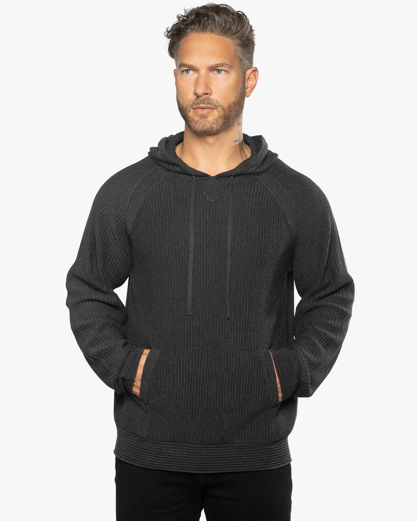 Dune Ottoman Knit Luxury Hoodie w/Silk & Wool