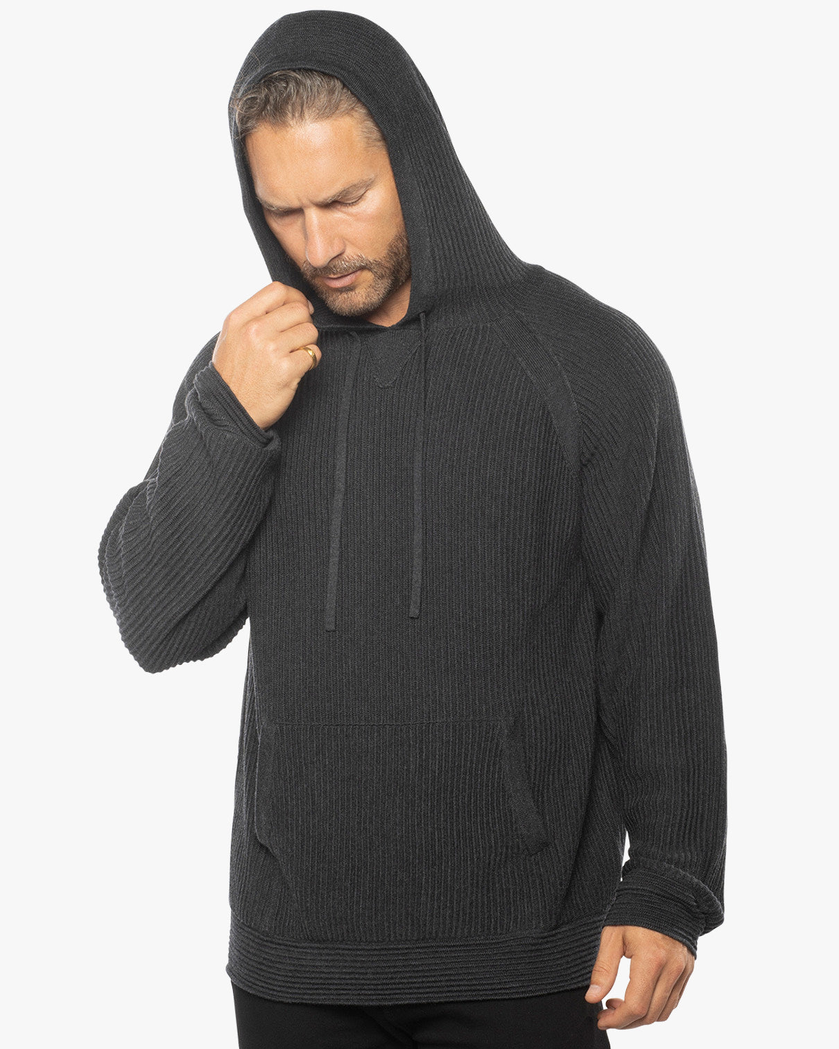 Dune Ottoman Knit Luxury Hoodie w/Silk & Wool