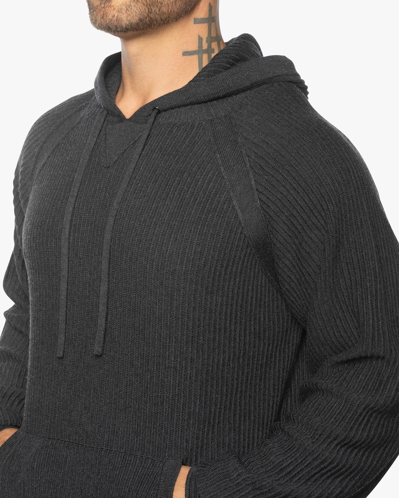 Dune Ottoman Knit Luxury Hoodie w/Silk & Wool