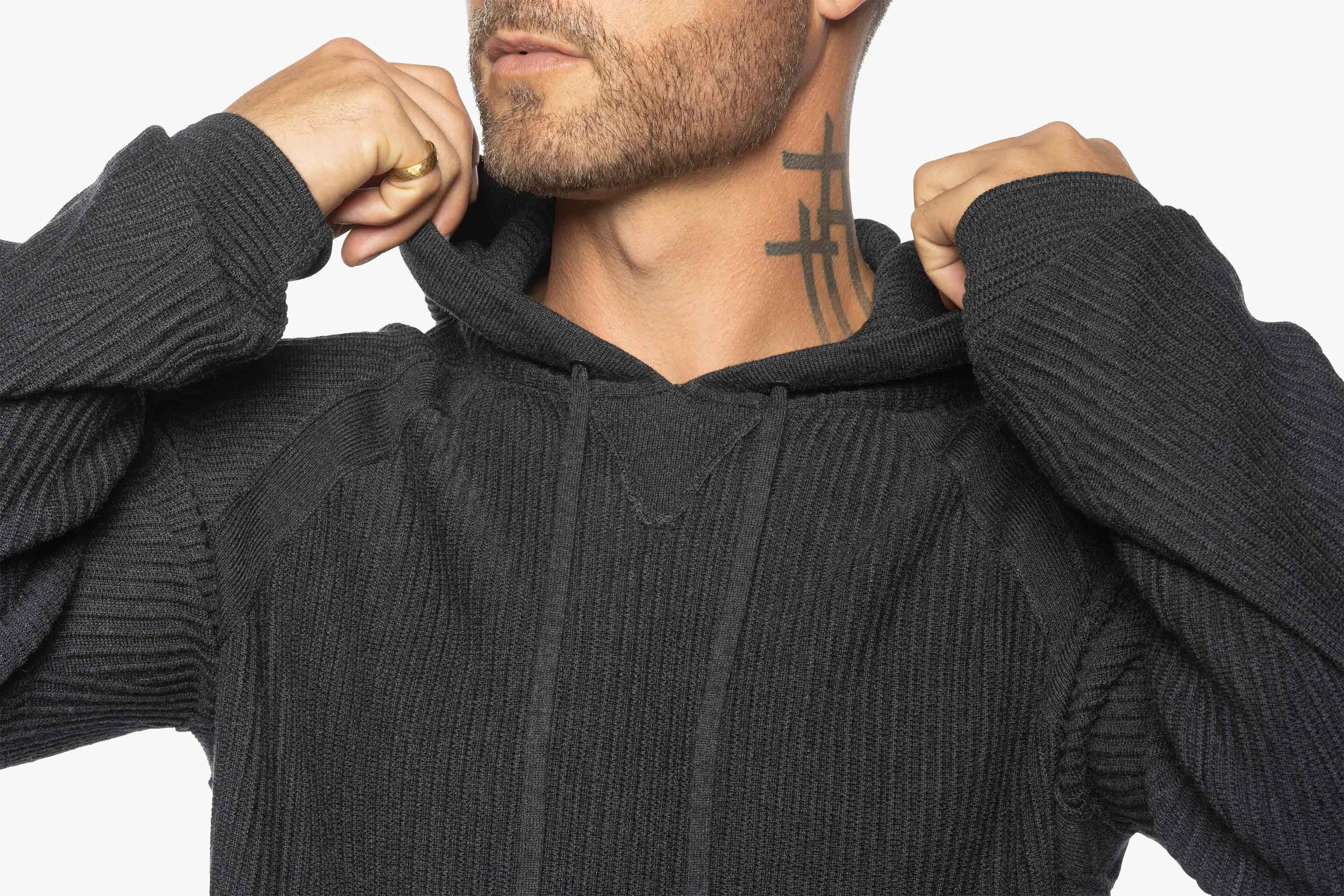 Dune Ottoman Knit Luxury Hoodie w/Silk & Wool