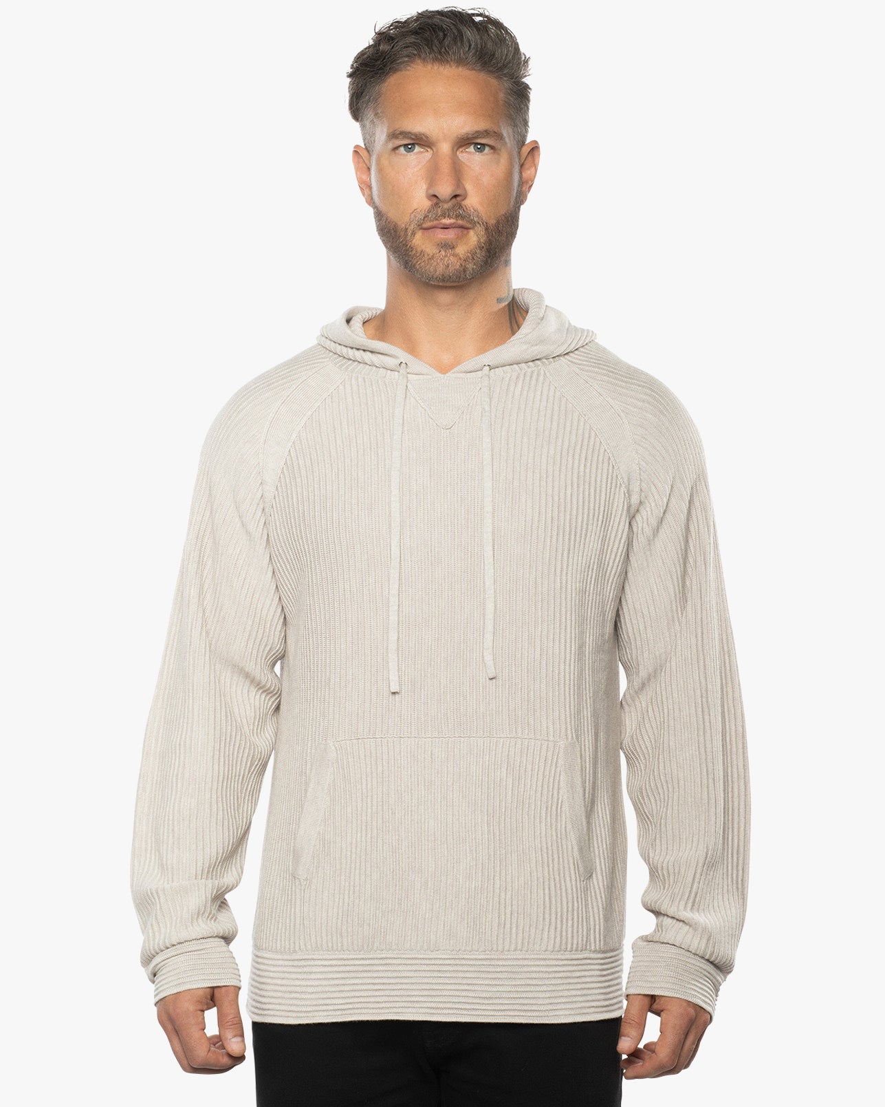 Dune Ottoman Knit Luxury Hoodie w/Silk & Wool