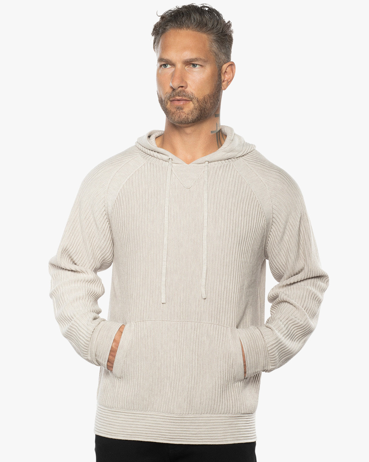 Dune Ottoman Knit Luxury Hoodie w/Silk & Wool