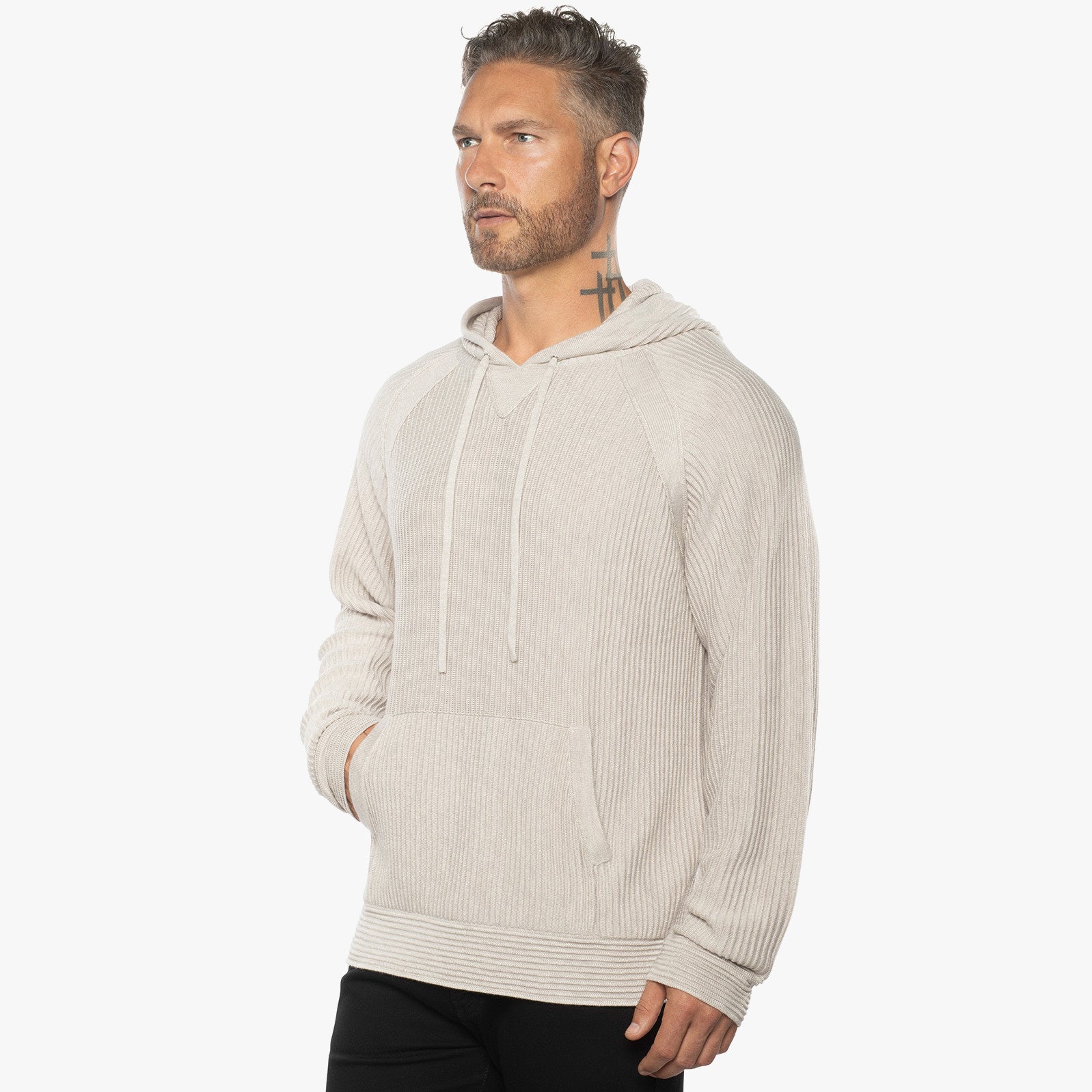 Dune Ottoman Knit Luxury Hoodie w/Silk & Wool