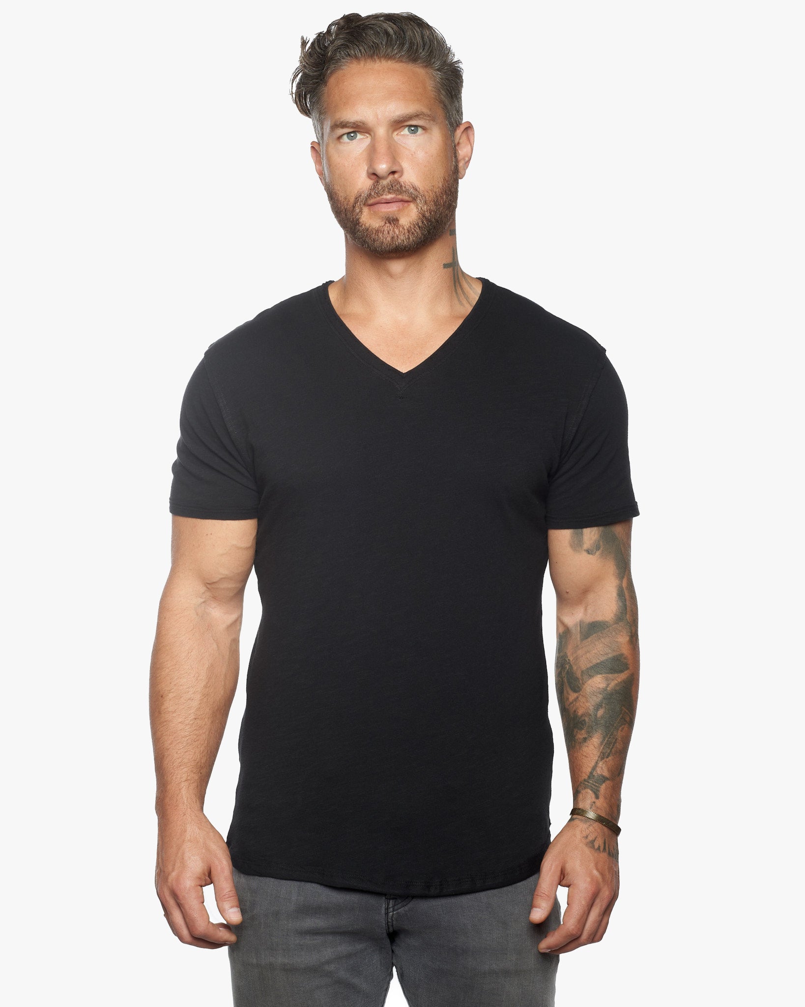 Isla V Neck Slub SLIM Fit Supima Tee [Made in USA]