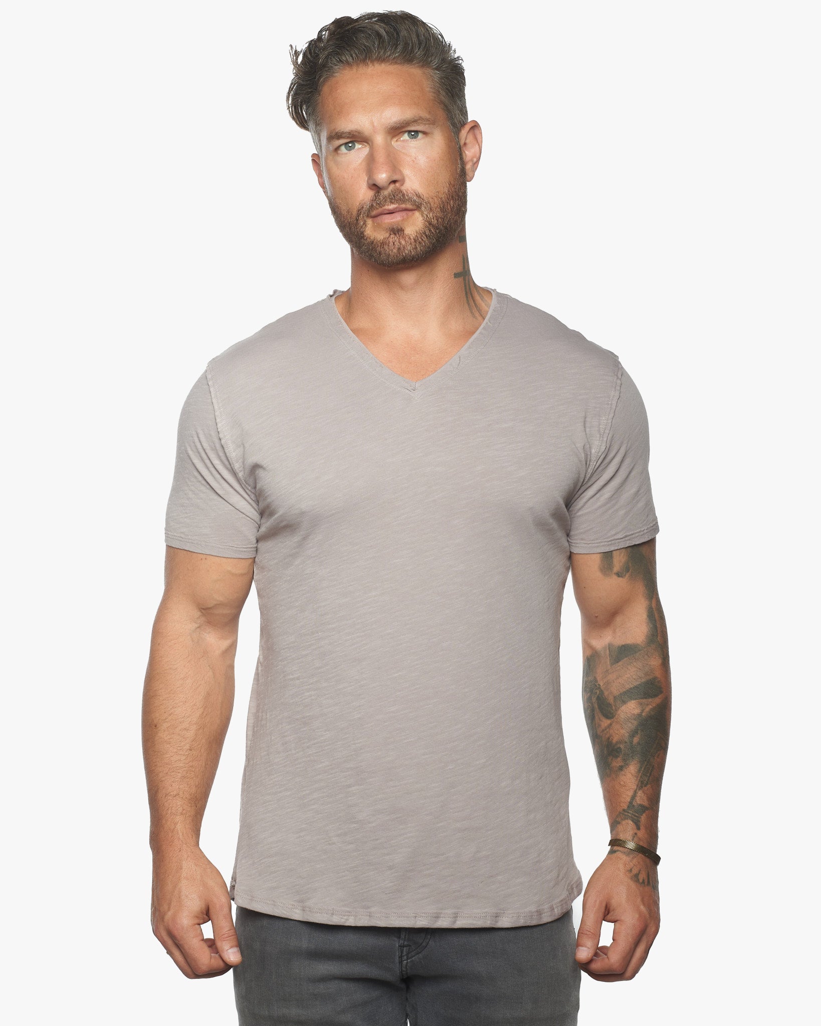 Isla V Neck Slub SLIM Fit Supima Tee [Made in USA]