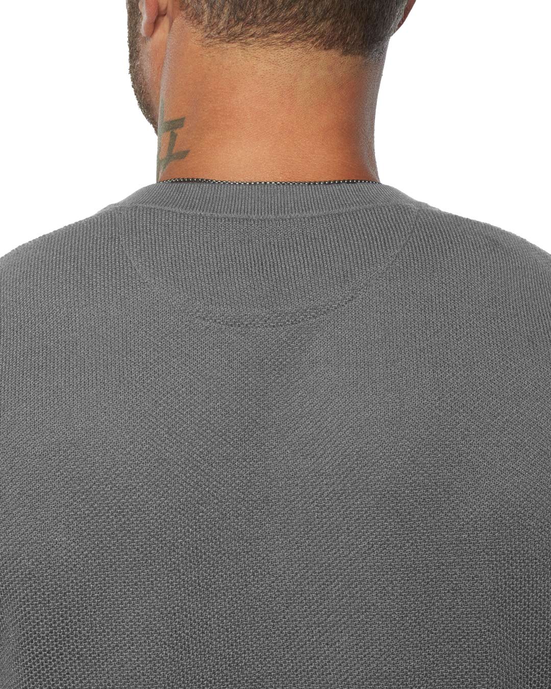 The SS Mandarin Collar Knit Henley [FITTED] - WESTON JON BOUCHÉR