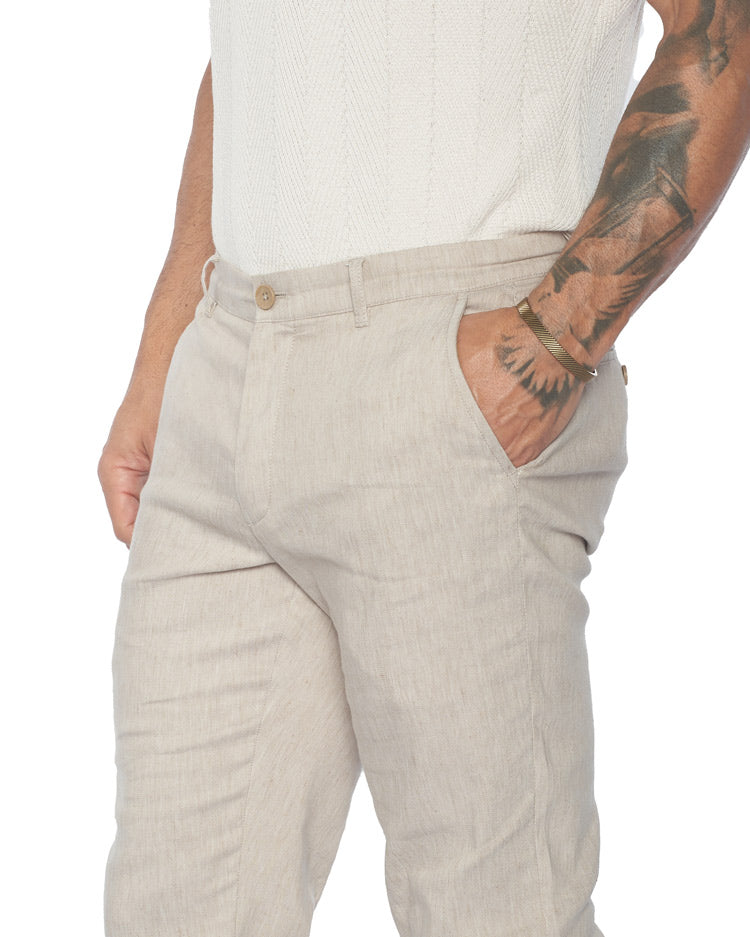 Mens Linen Pants Summer Vocation Holiday Comfort Trousers size 34