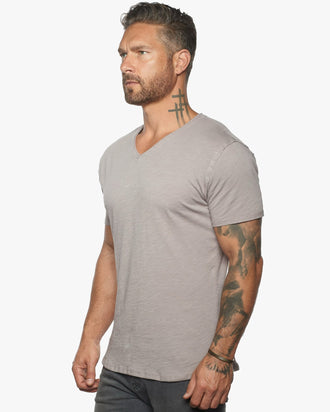 Isla V Neck Slub SLIM Fit Supima Tee [Made in USA] - WESTON JON BOUCHÉR