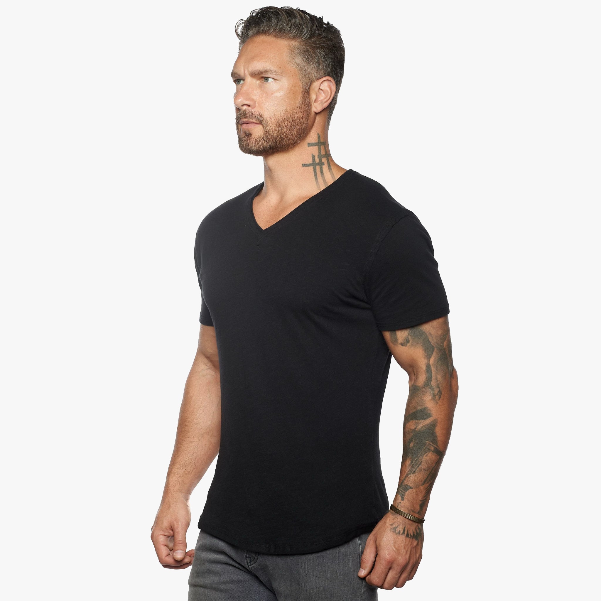 Isla V Neck Slub SLIM Fit Supima Tee [Made in USA]