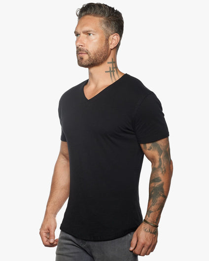 Isla V Neck Slub SLIM Fit Supima Tee [Made in USA]