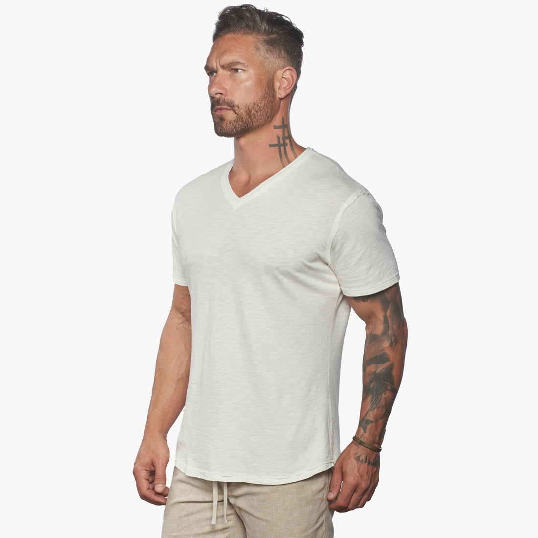 Isla V Neck Slub SLIM Fit Supima Tee [Made in USA]