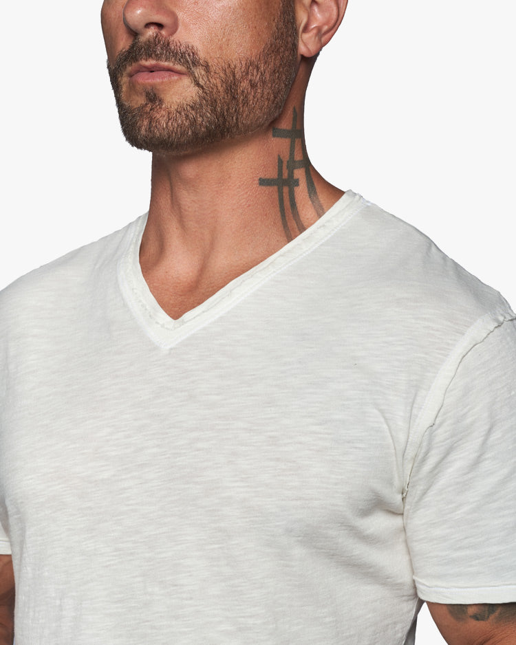 Isla V Neck Slub SLIM Fit Supima Tee [Made in USA]