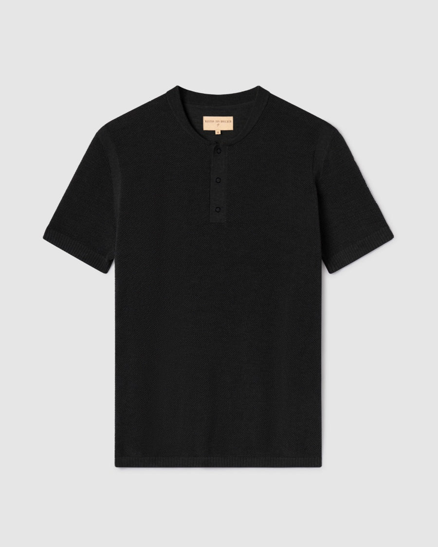 SS Mandarin Collar Slim Fit Knit Henley