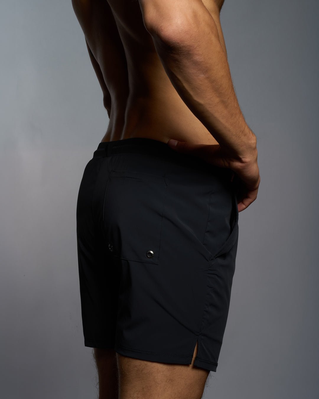 Shore Slim Fit Luxury Sport Swim Trunk - Black - WESTON JON BOUCHÉR