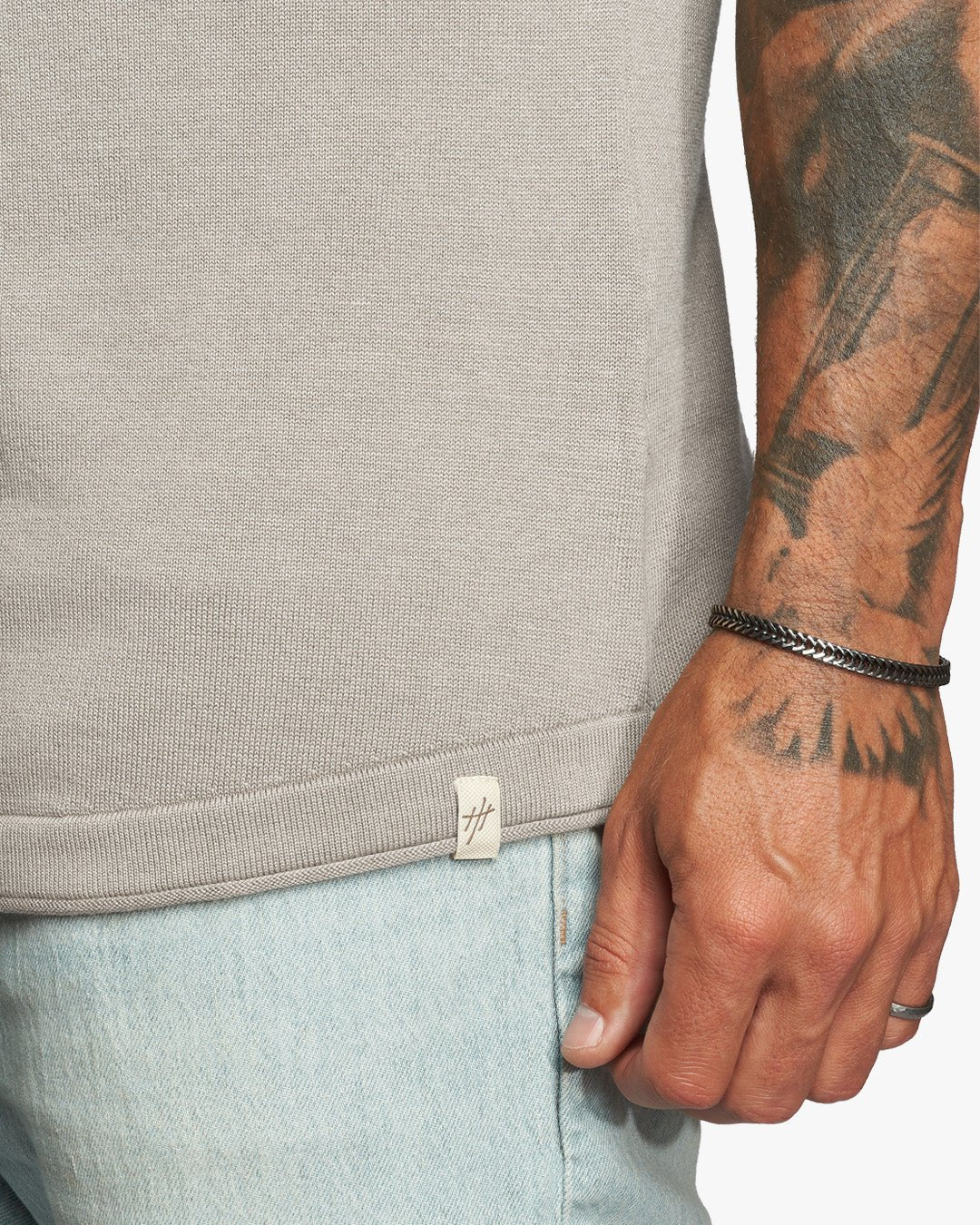 SS Lightweight Slim Fit Sweater - Bone - WESTON JON BOUCHÉR