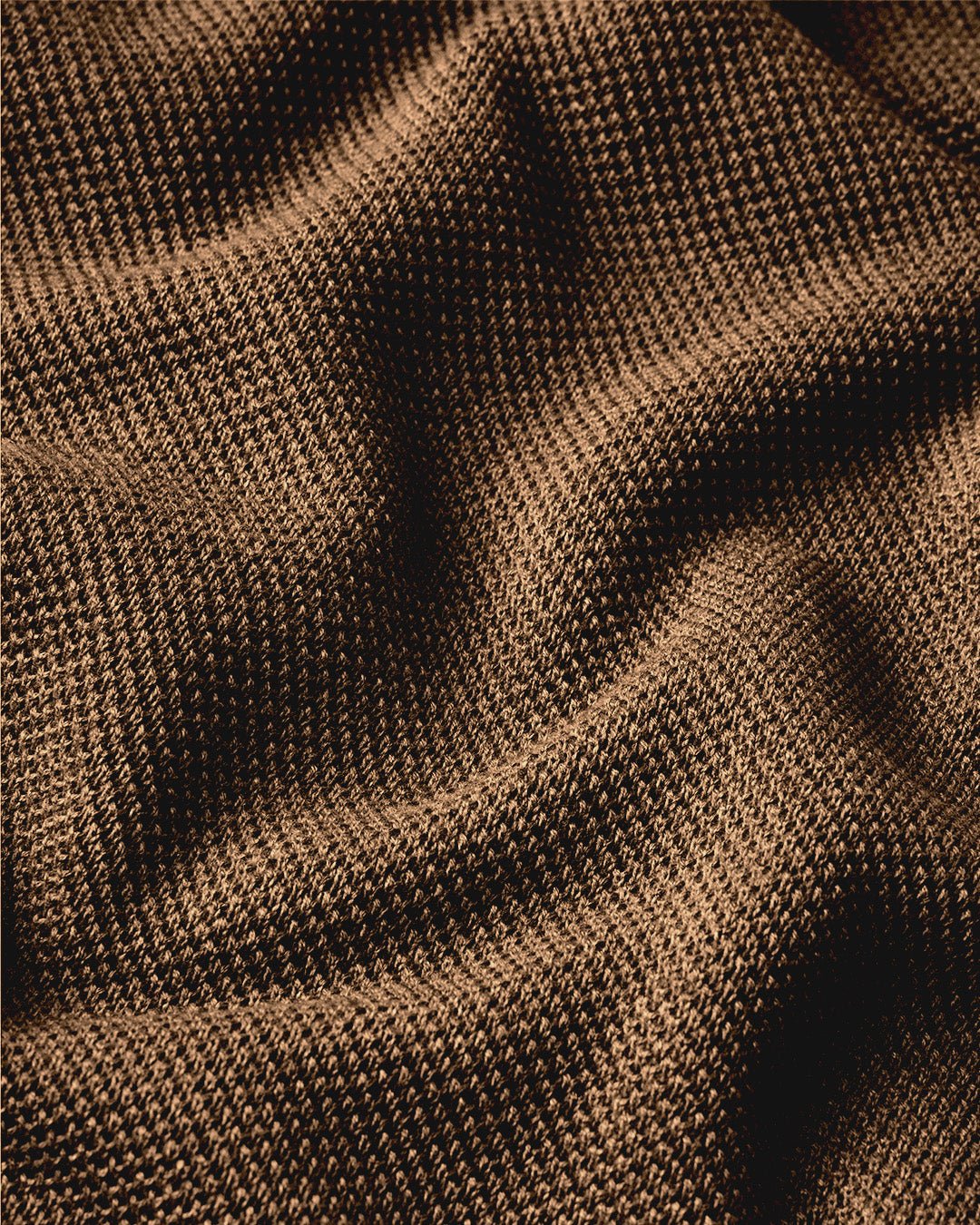SS Mandarin Collar Slim Fit Knit Henley - Camel - WESTON JON BOUCHÉR