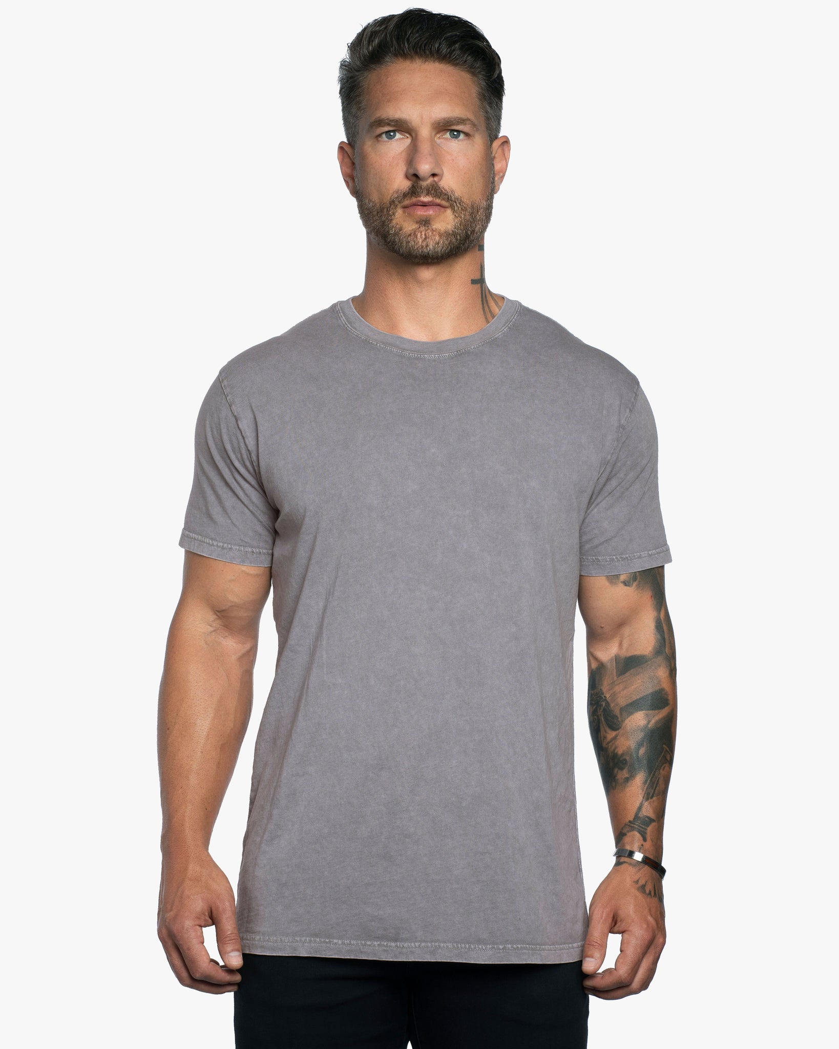 Stone Wash Relaxed Fit Crew Neck Tee