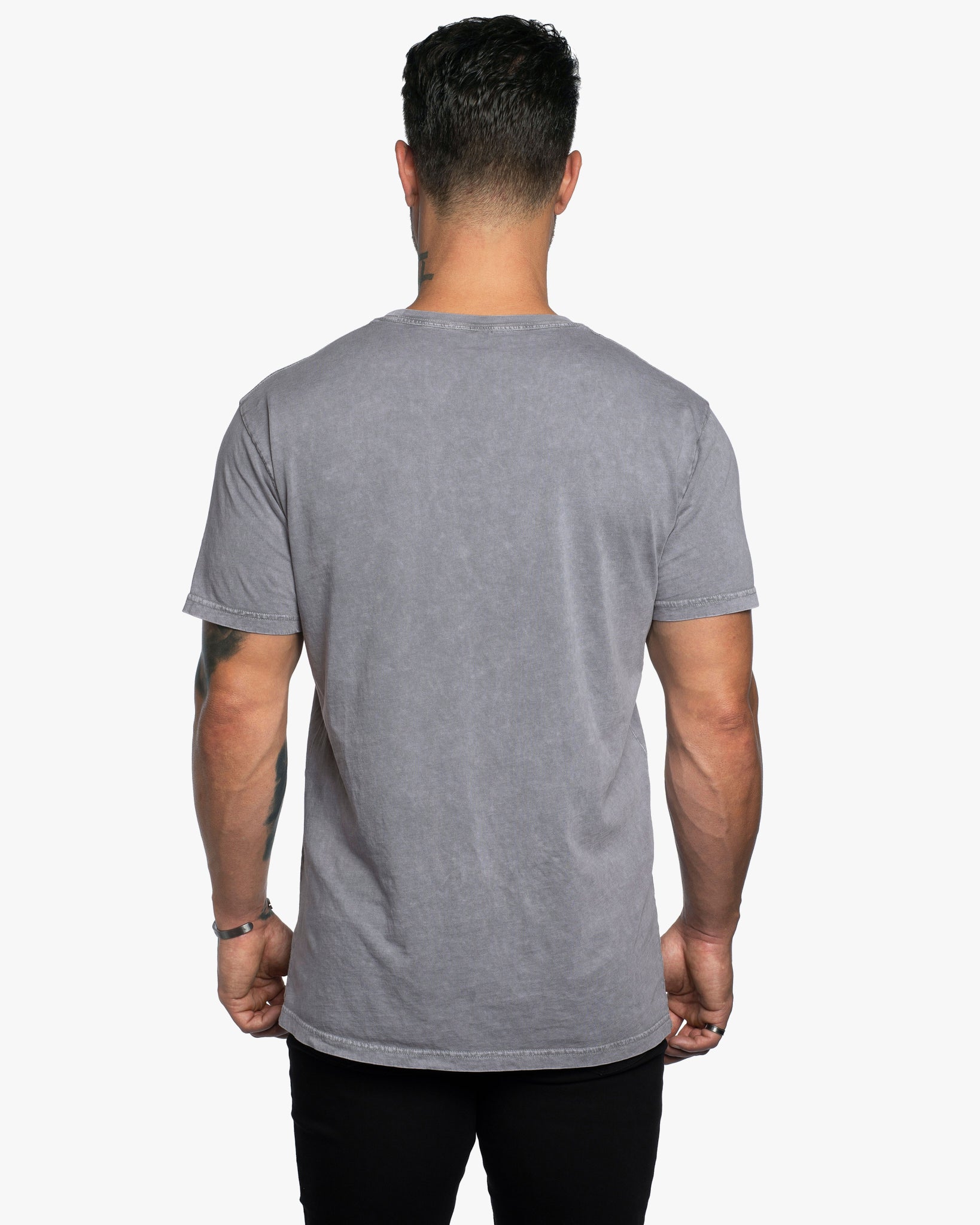 Stone Wash Relaxed Fit Crew Neck Tee