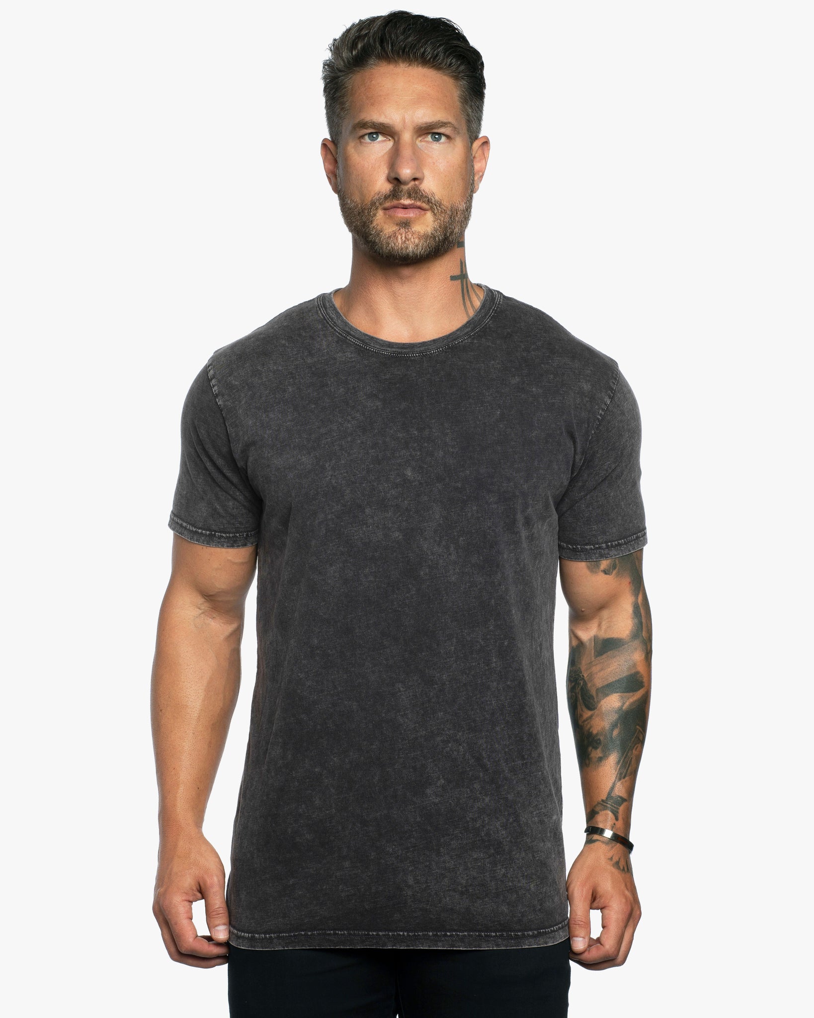 Stone Wash Relaxed Fit Crew Neck Tee