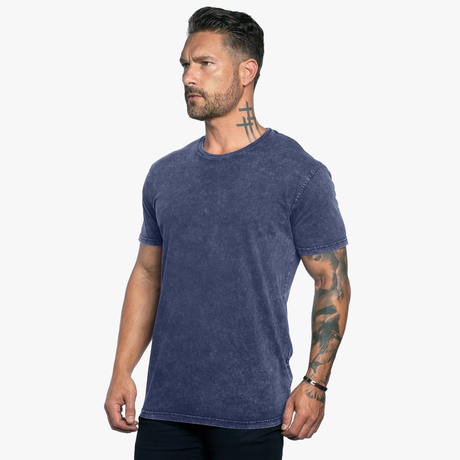 Stone Wash Relaxed Fit Crew Neck Tee