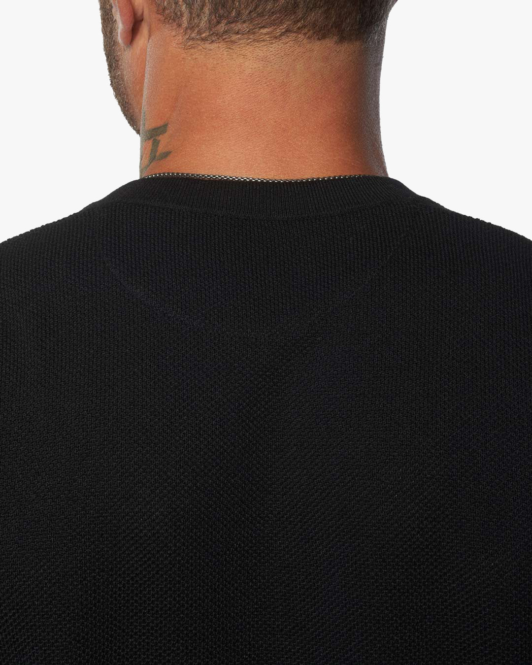 SS Mandarin Collar Knit Henley [FITTED]