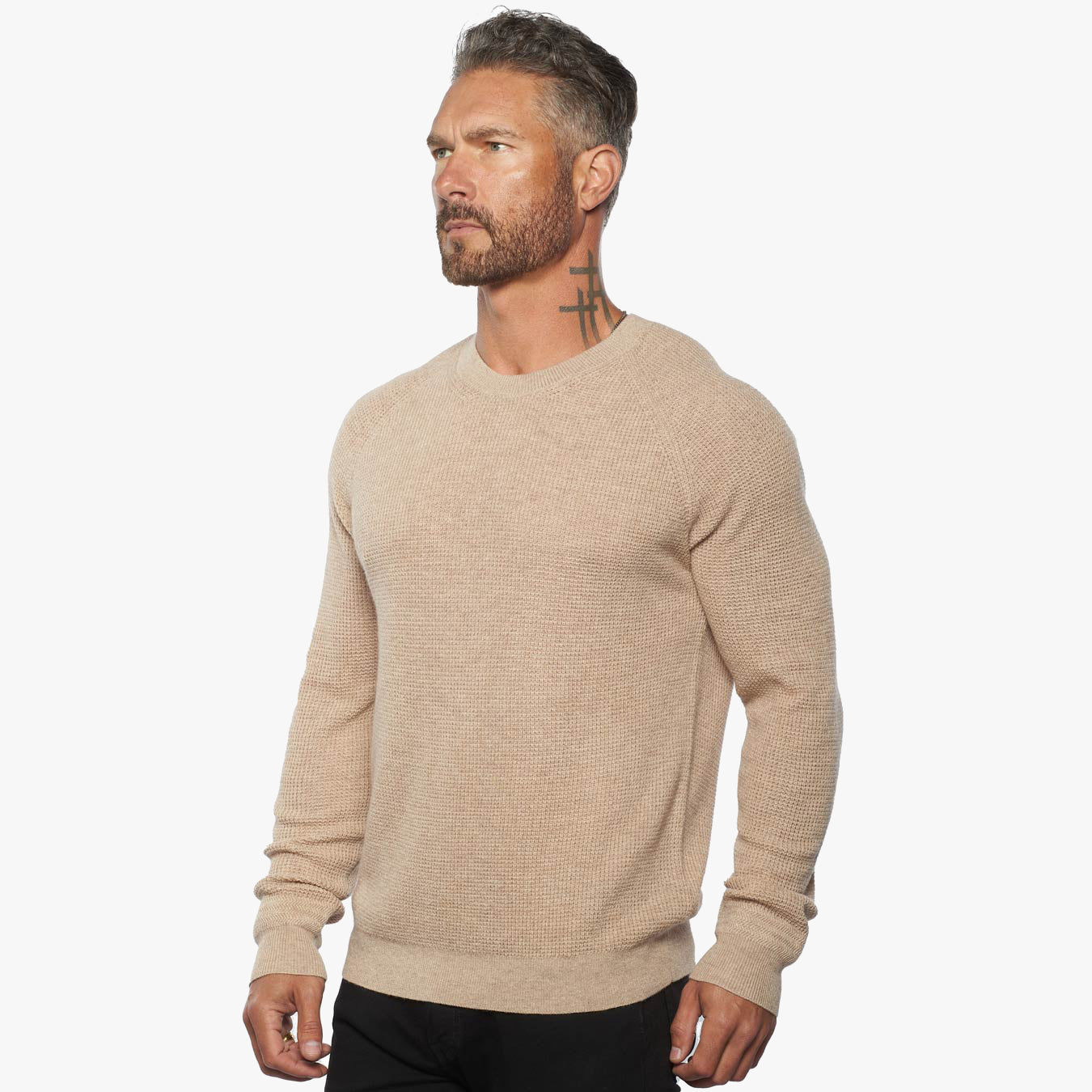 Candy outlets & Caviar Men’s Waffle Knit Crewneck Sweater Pullover XL Cashmere Blend