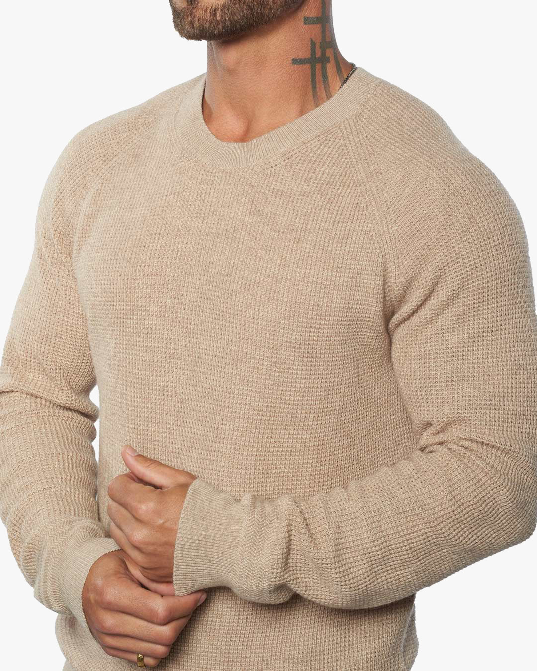 Valen Waffle Knit Cashmere & Wool Fitted Sweater [Lightweight]