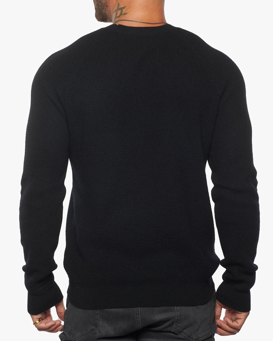 Valen Waffle Knit Cashmere & Wool Fitted Sweater [Lightweight]