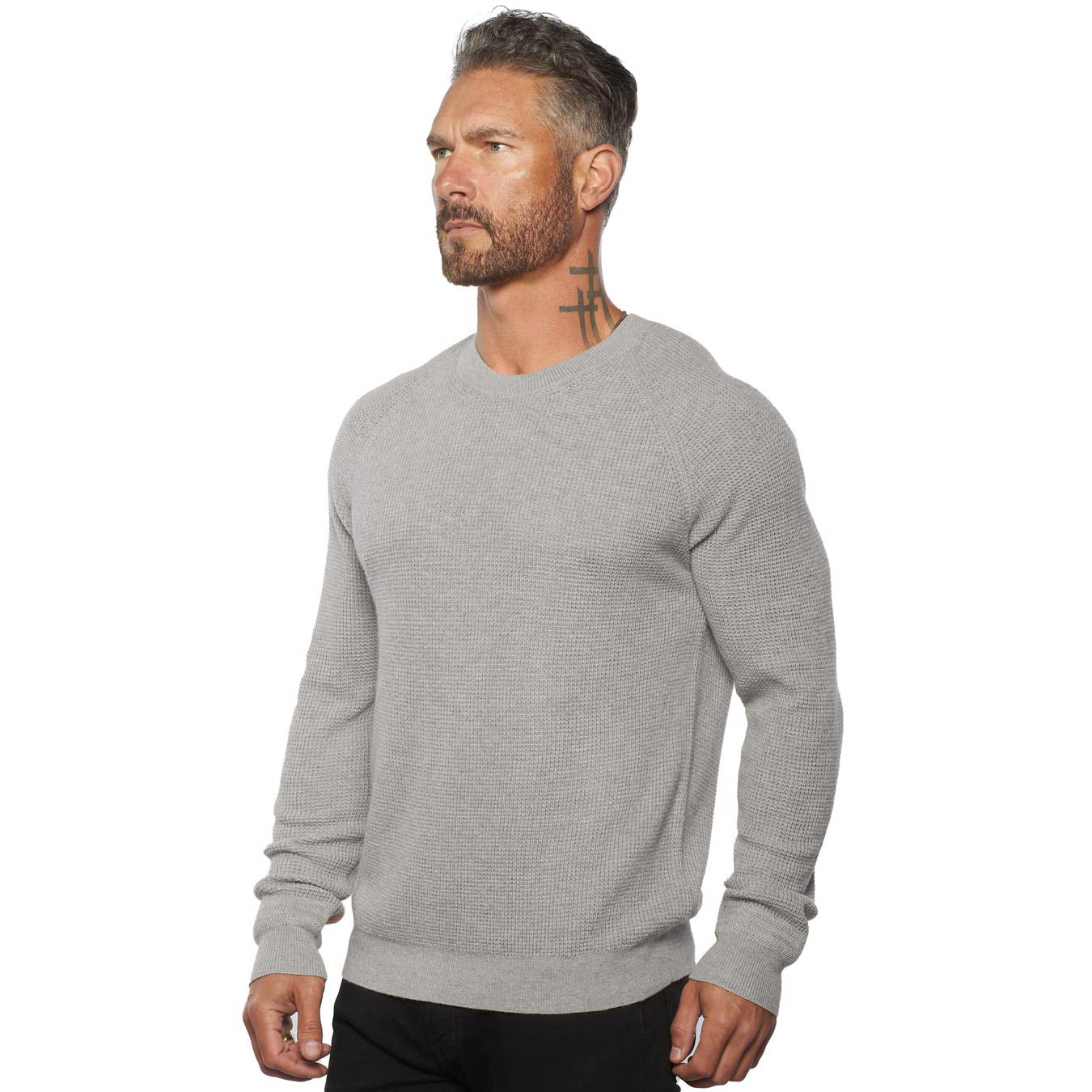 The Valen Waffle Knit Cashmere & Wool Fitted Sweater [Lightweight]