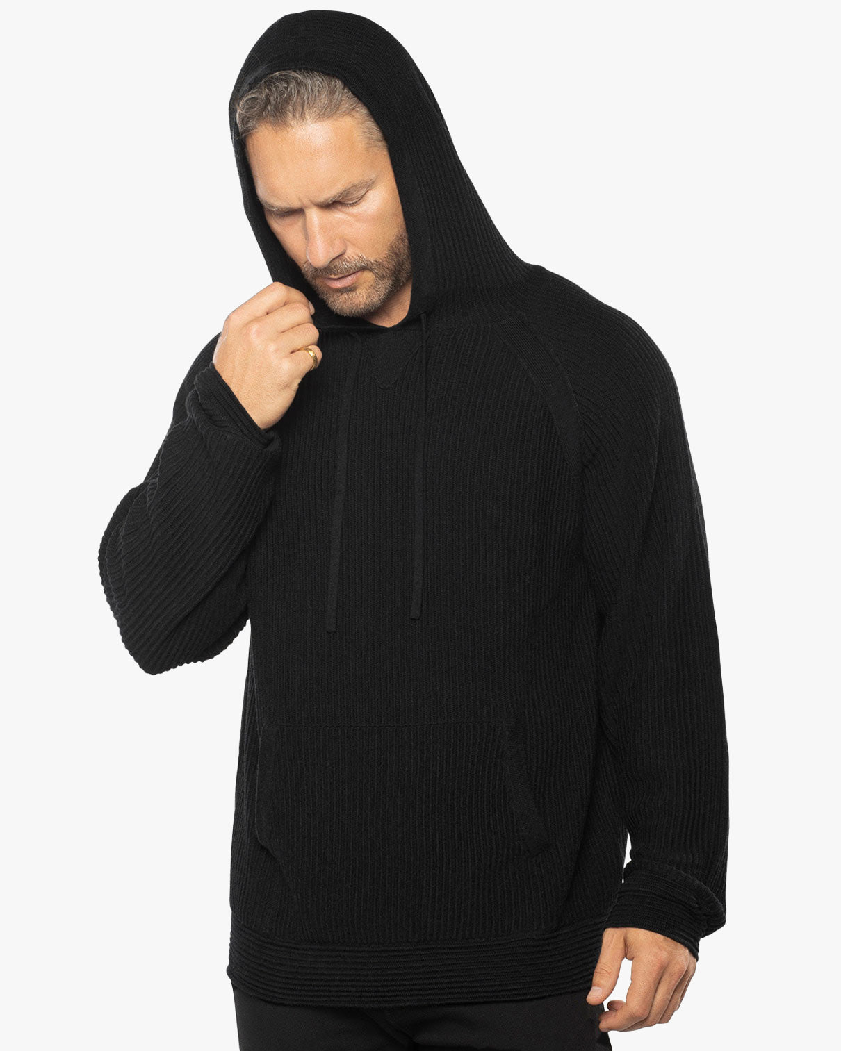 Dune Ottoman Knit Luxury Hoodie w/Silk & Wool