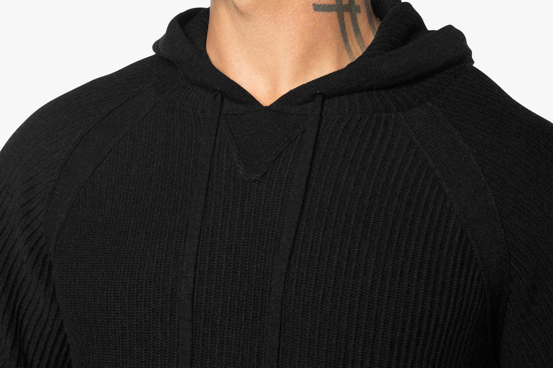 Dune Ottoman Knit Luxury Hoodie w/Silk & Wool