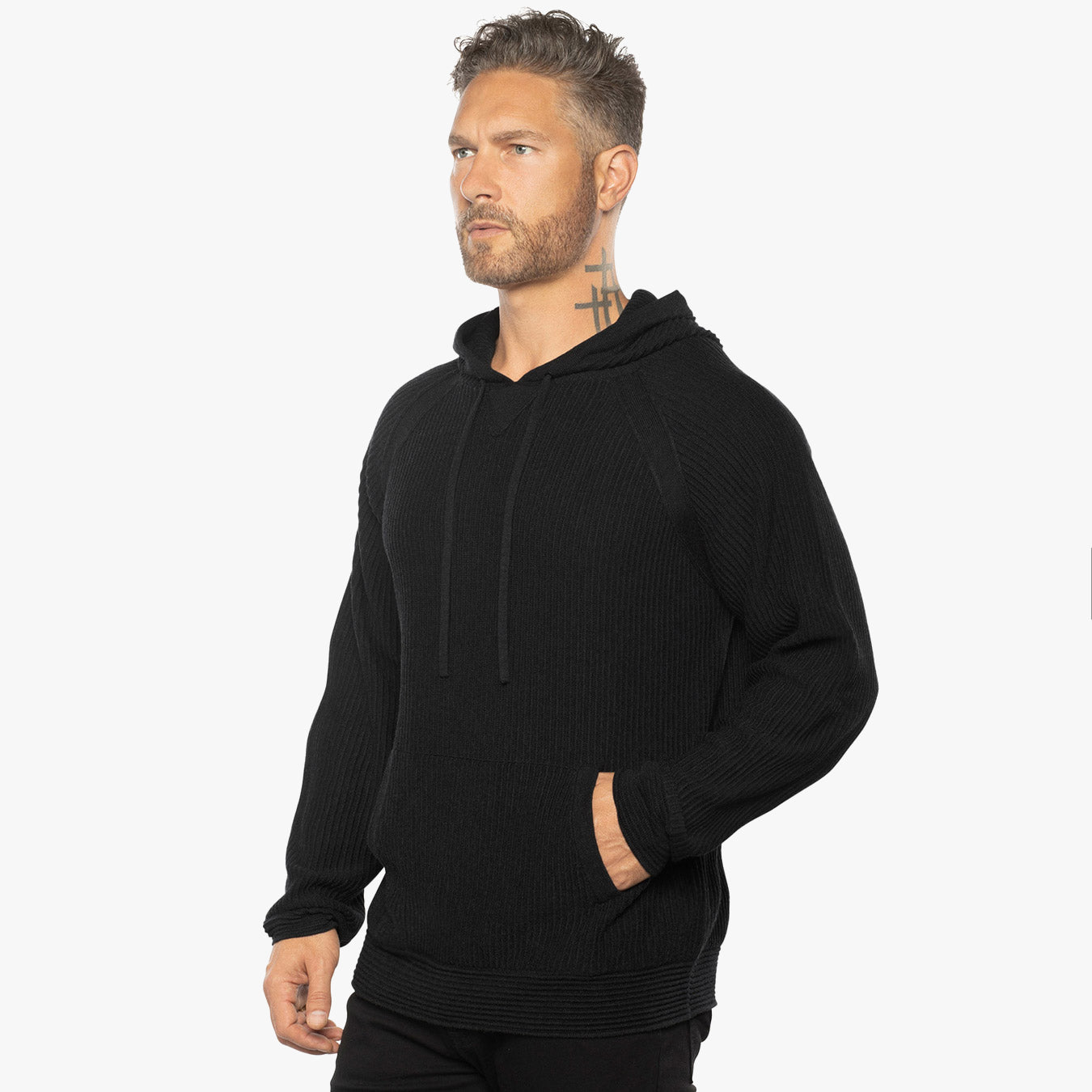 Dune Ottoman Knit Luxury Hoodie w/Silk & Wool