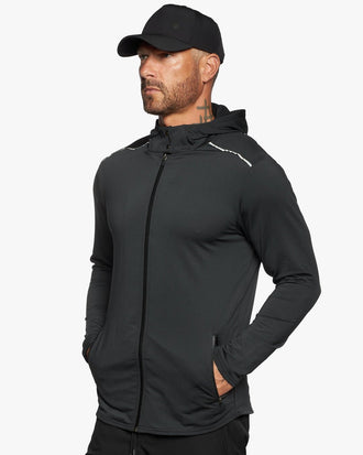 Trinity Slim Fit Training Zip Hoodie Jacket - Shadow - WESTON JON BOUCHÉR