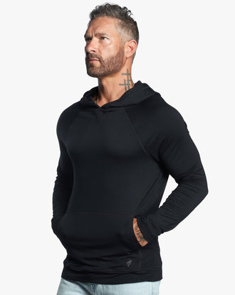 Evo Lightweight Hybrid Slim Fit Hoodie - Jet Black - WESTON JON BOUCHÉR