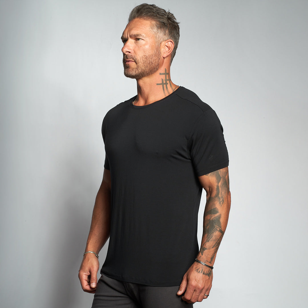 The Omen Hybrid Scoop Neck Slim Fit Tee w/Modal & Silk