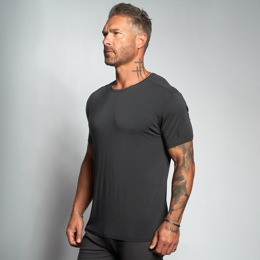 The Omen Hybrid Scoop Neck Slim Fit Tee w/Modal & Silk