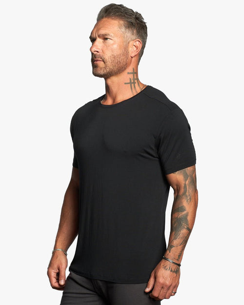 Omen Hybrid Active Crew Neck Slim Fit Ultra Lightweight Tee w/Modal + Silk - WESTON JON BOUCHÉR