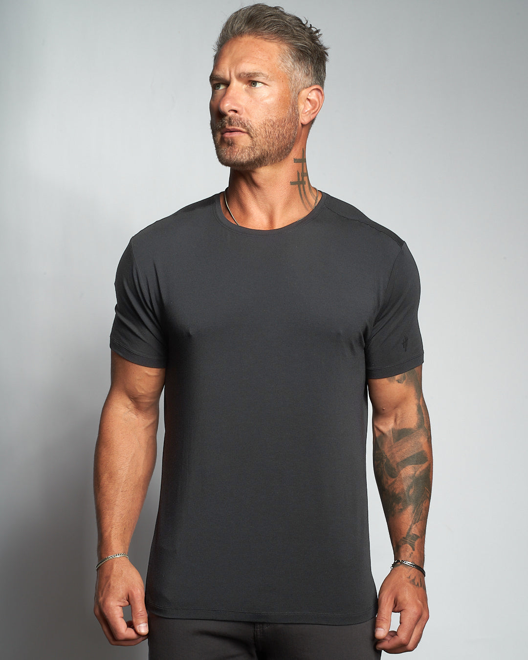 The Omen Hybrid Scoop Neck Slim Fit Tee w/Modal & Silk